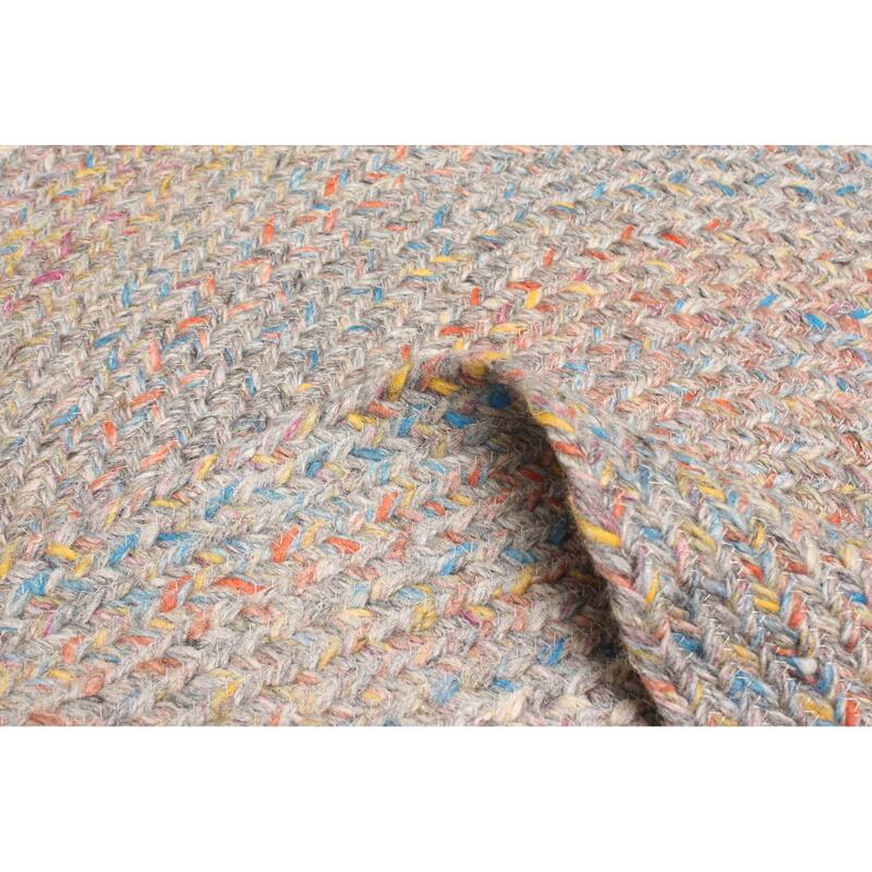 ECARPETGALLERY Braid weave Sienna Grey Wool Rug - 3'3 x 3'3