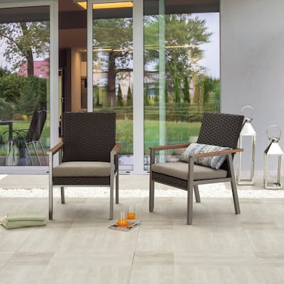 Patio Festival Thermal Transfer Outdoor Armrest Dining Chair (2-Pack)