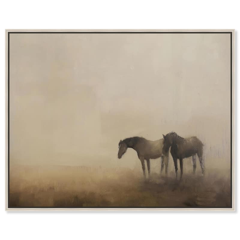 Equine Duo Canvas by Art Remedy - Silver - 36" x 30"
