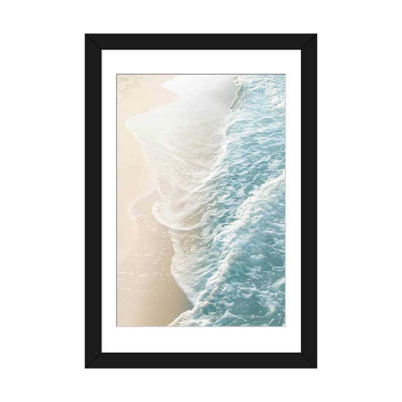 iCanvas "Soft Teal Gold Ocean Dream Waves I" by Anita's & Bella's Art PFA - Black - 32x24x1