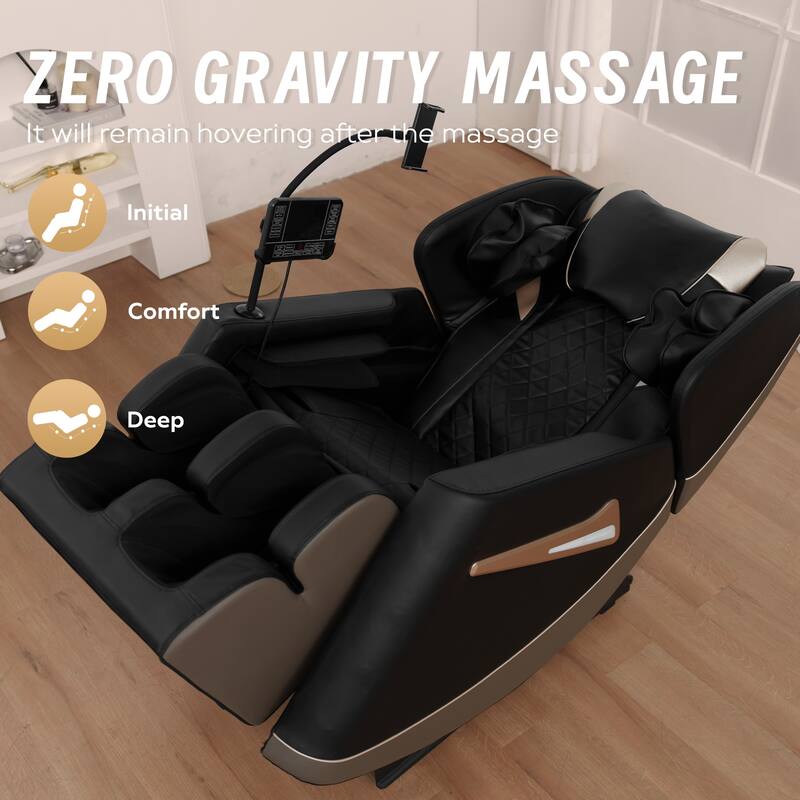 Massage Chair Recliner, Full Body Air Compression with Heat Therapy, Foot Rollers & Bluetooth Speakers