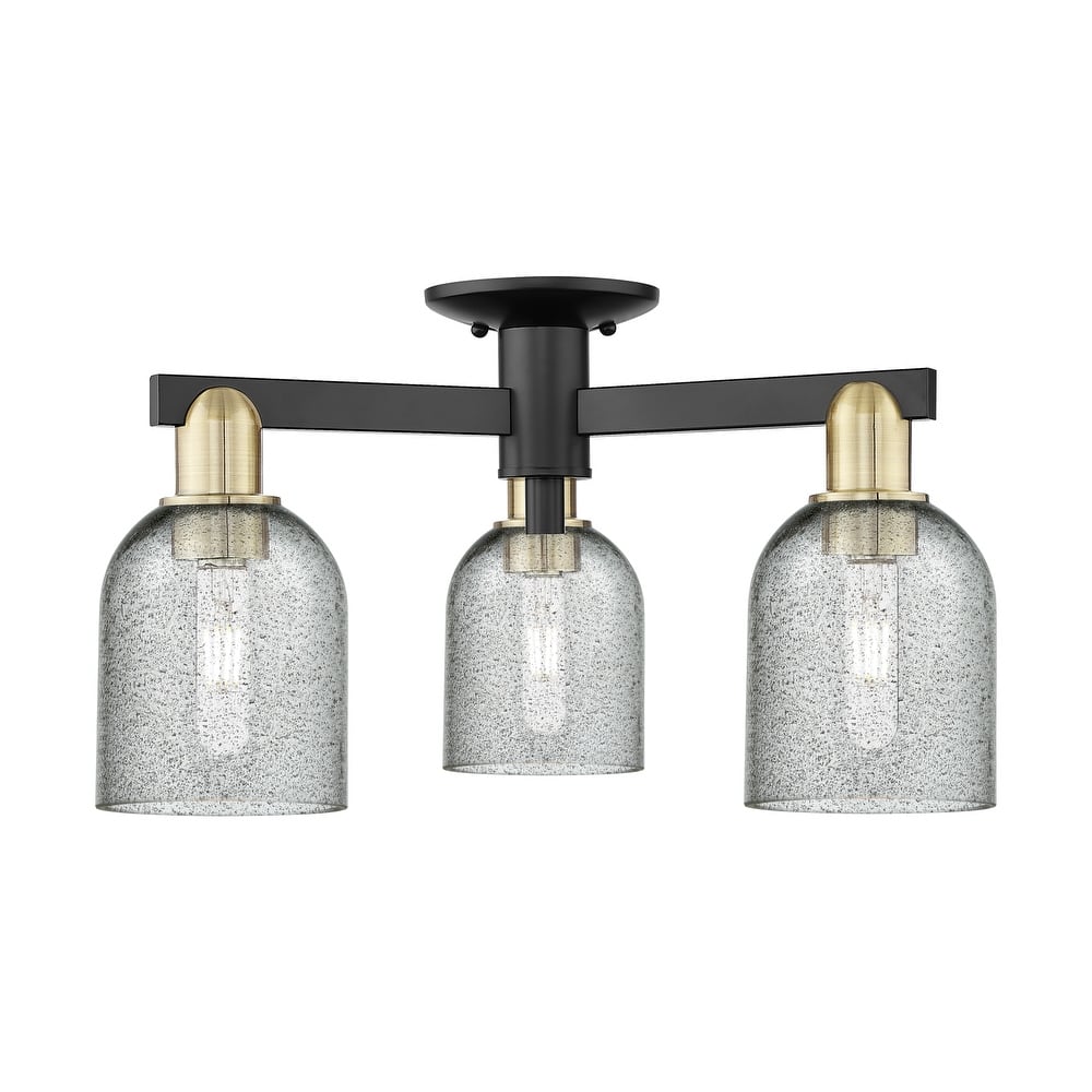 Innovations Lighting Endless Possibilities Arcadia - Caledonia - 3 Light 23" Semi-Flush Mount with Charcoal Shade