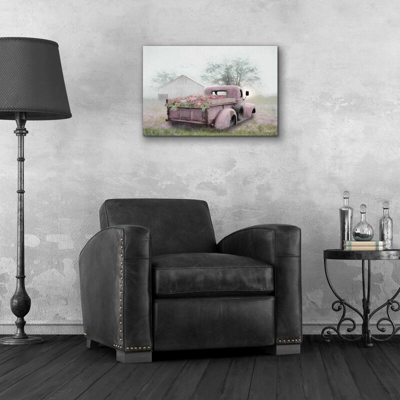 Epic Art 'Pink Flower Truck' by Lori Deiter Acrylic Glass Wall Art