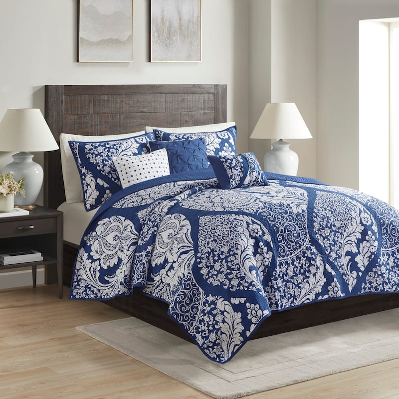 Madison Park Marcella 7 Piece Cotton Printed Comforter Set