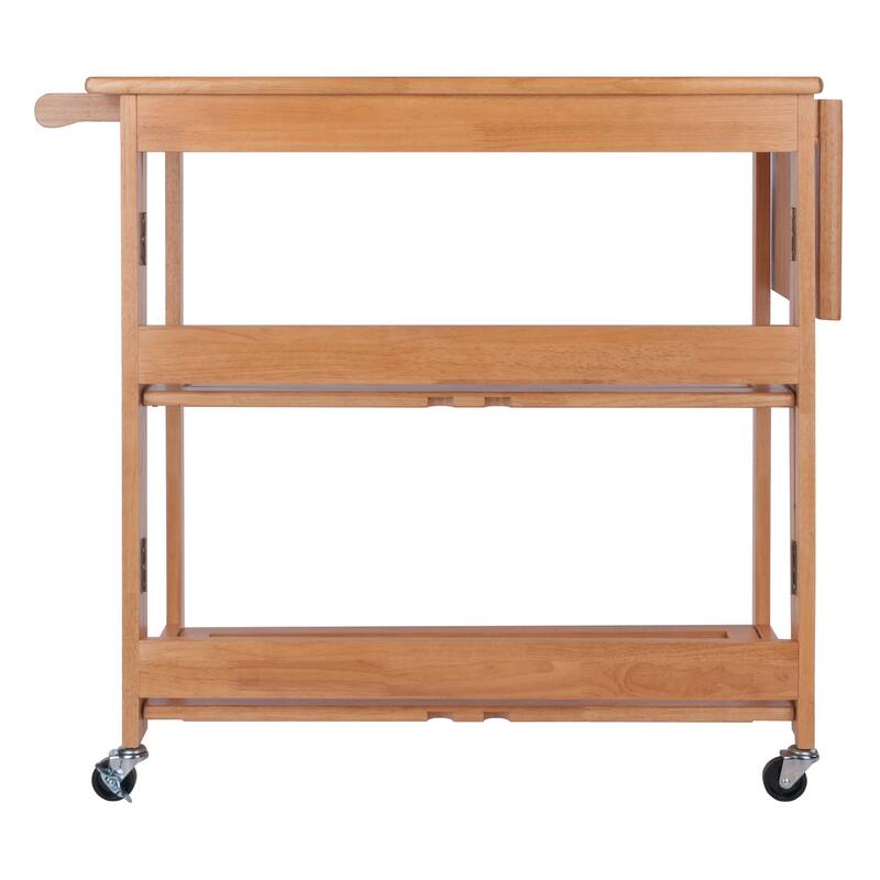 Radley Kitchen Cart, Foldable, Light Oak - 37.87 x 17.24 x 34.57 inches