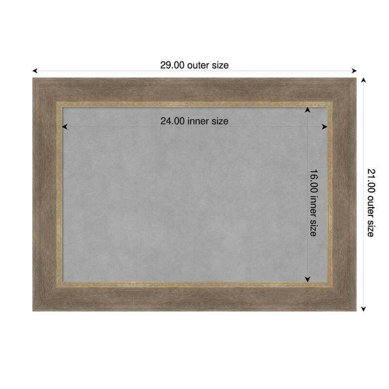 Amanti Art Driftwood Tan Framed Magnetic Board - 29 x 21 in