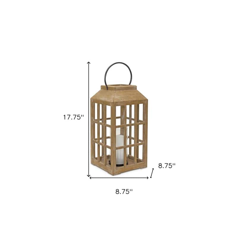 HomeRoots 18" Black Flameless Floor Lantern Candle Holder - 12