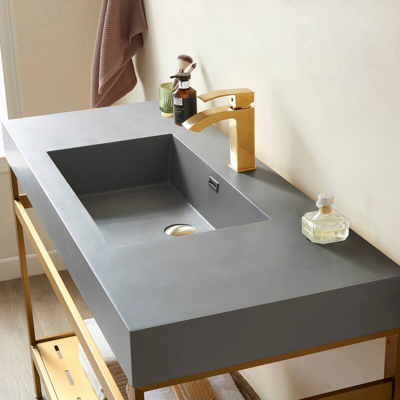 Ablitas 48" Single Vanity in Metal with Stone Sink Top