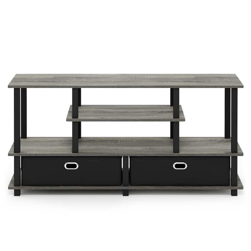 Furinno JAYA Large TV Stand for up to 50-Inch TV with Storage Bin