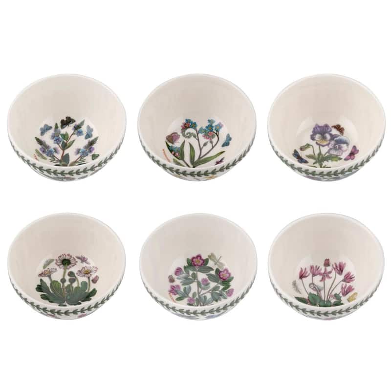 Portmeirion Botanic Garden Stacking Bowl Set of 6 Assorted Motifs - 5 inch - 5 inch - 6 Piece