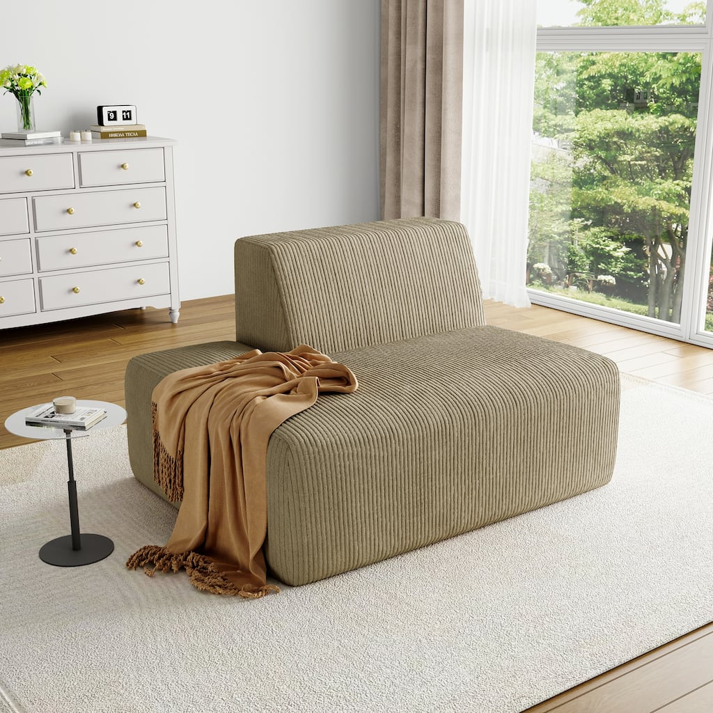 UIXE 50.7" W Soft Corduroy Sofa Chair Comfortable Lounge Chair For Indoor Space - 50.7" W x 31.8 H" 35.3 D"