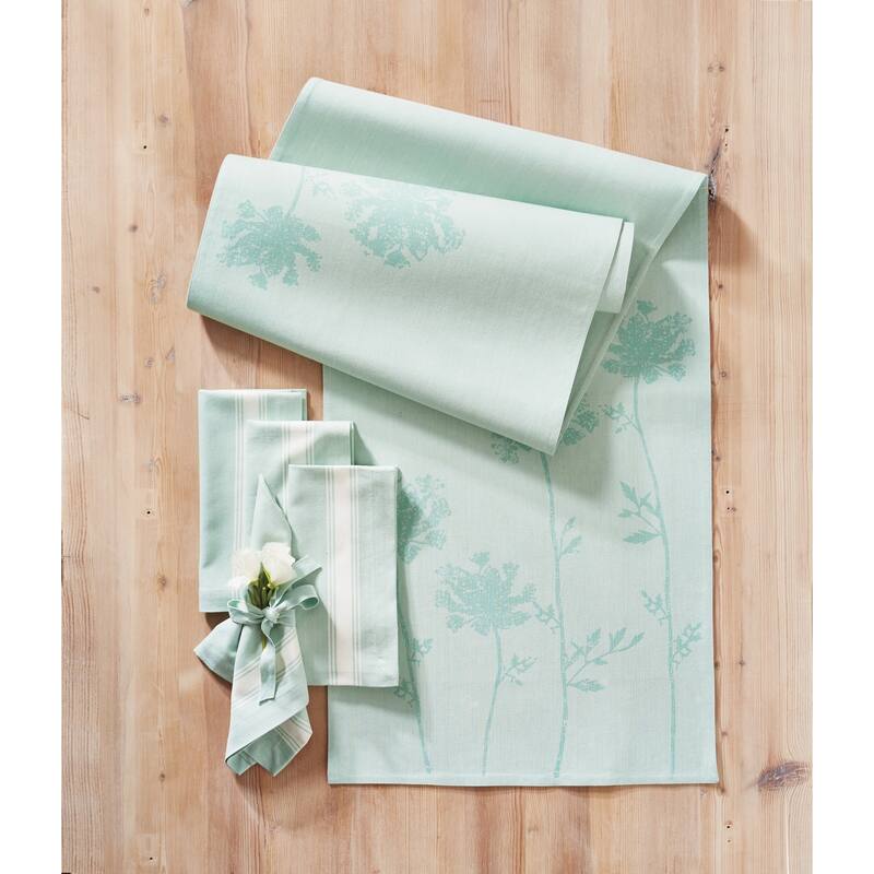 18" x 72" Wildflower Floral Table Runner Hand Screen Printed