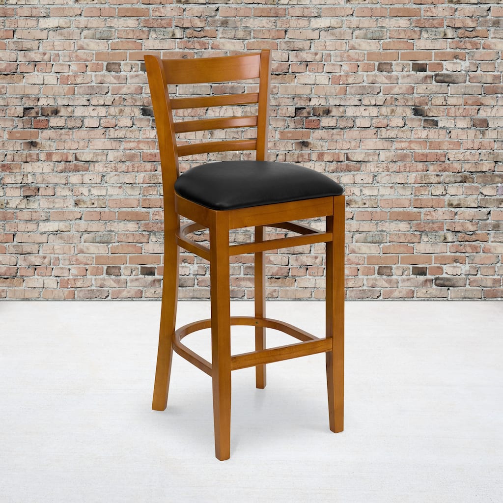 Ladder Back Wooden Restaurant Barstool