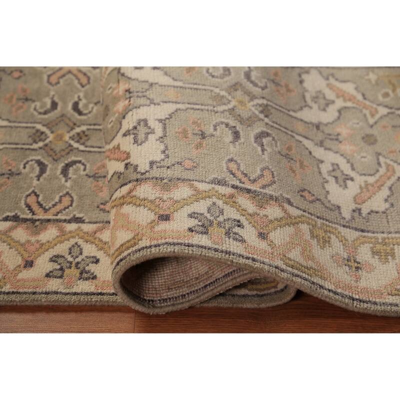 Oushak Indian Runner Rug Hand-Knotted Transitional Wool Carpet - 2'6"x 7'10"