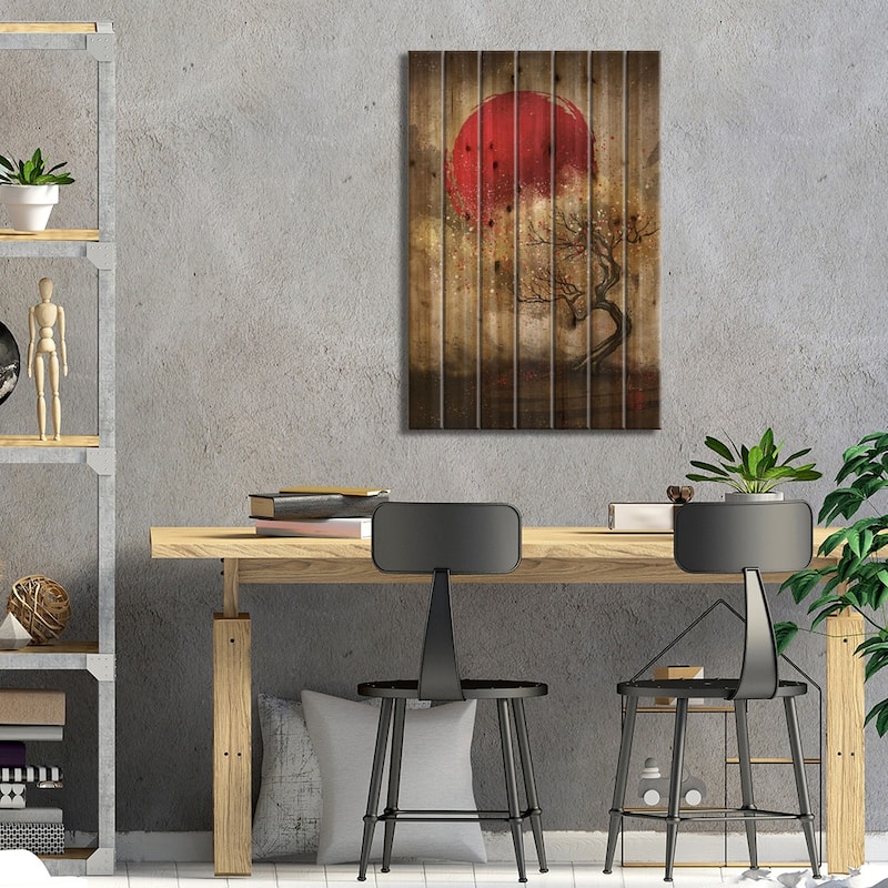 Iroha Print On Wood by Marine Loup - Multi-Color
