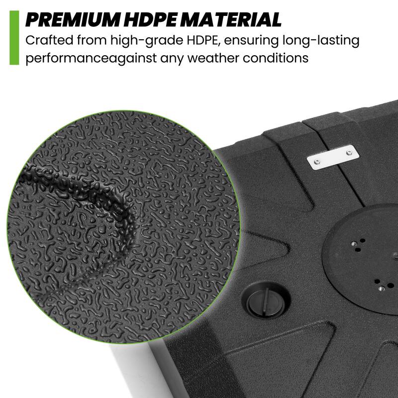 VredHom Patio Offset Cantilever Umbrella Base Stand with Wheels - 33.46" L x 33.46" W x 7.87" H