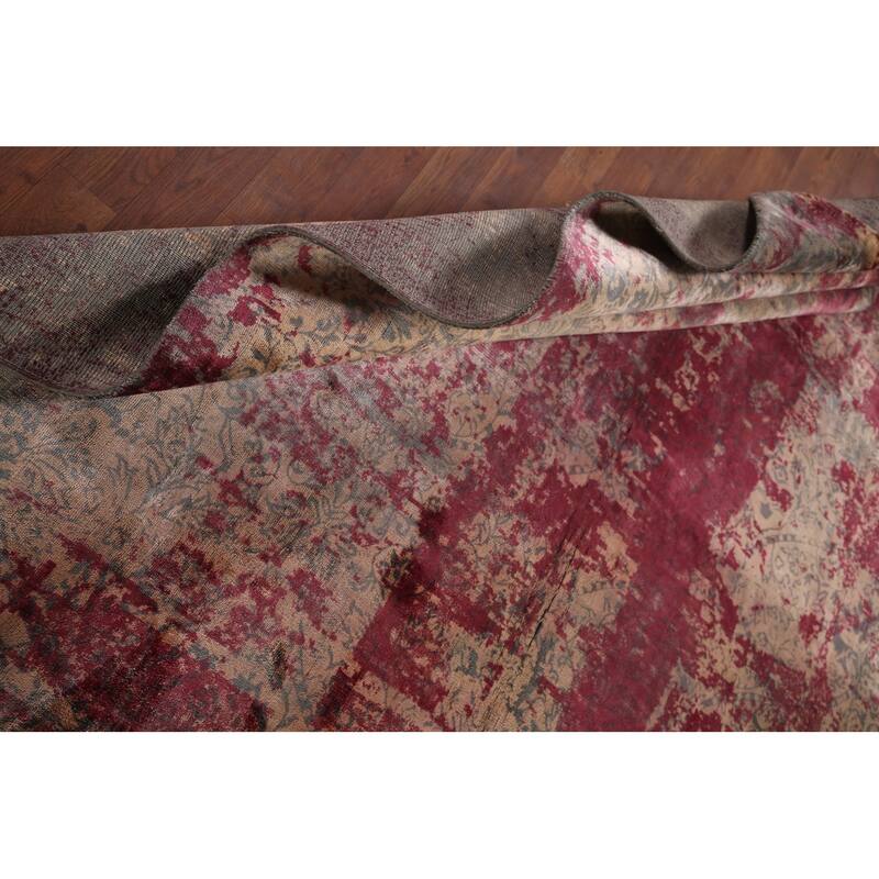 Contemporary Abstract Indian Area Rug Handmade Wool Carpet - 6'6"x 9'9"