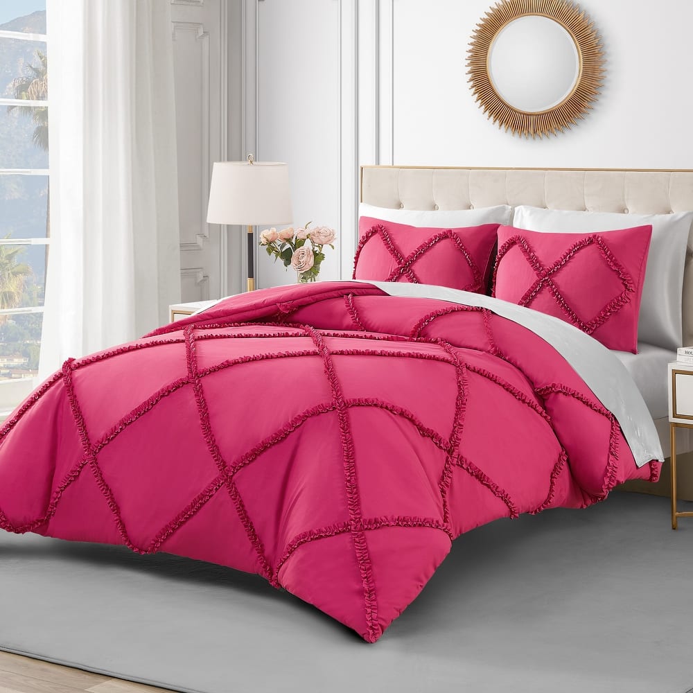 Juicy Couture Diamond Ruffle Reversible Comforter Set