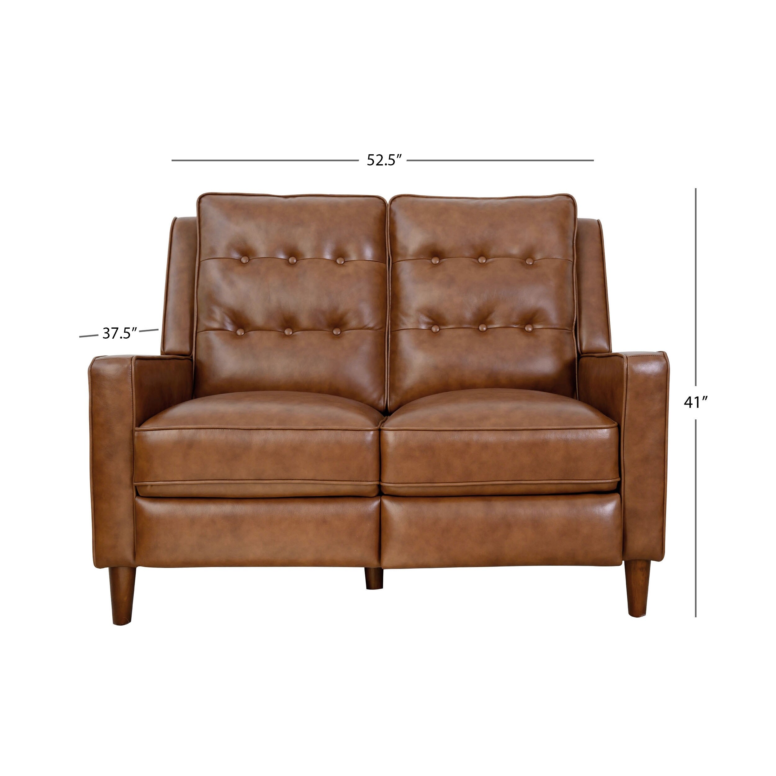 Abbyson Holloway Mid Century Top Grain Leather Pushback Loveseat Bed Bath Beyond 31265082