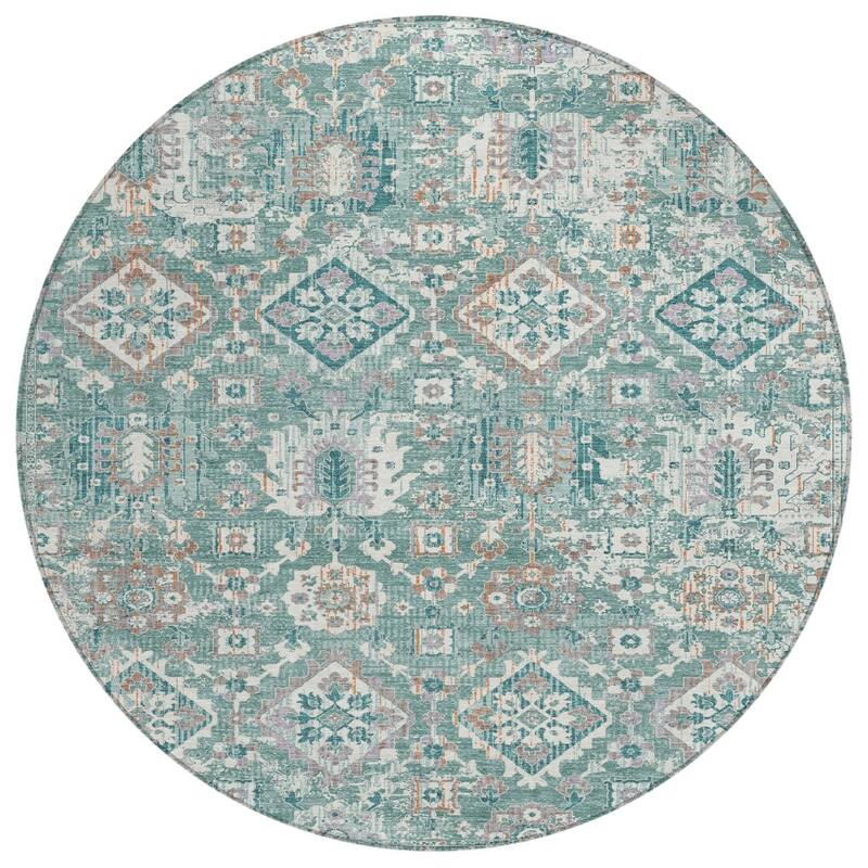 HomeRoots Floral Medallion Traditional Rectangle Outdoor Rug