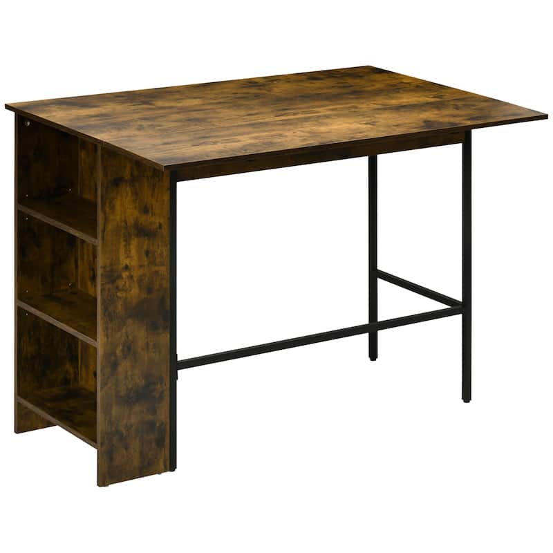 Extendable Bar Table Storage Foldable Counter Height Table
