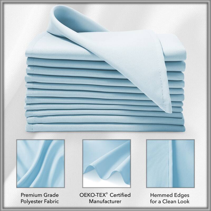 12 Pack 17 Inch Polyester Cloth Dinner Napkins for Party Restaurant