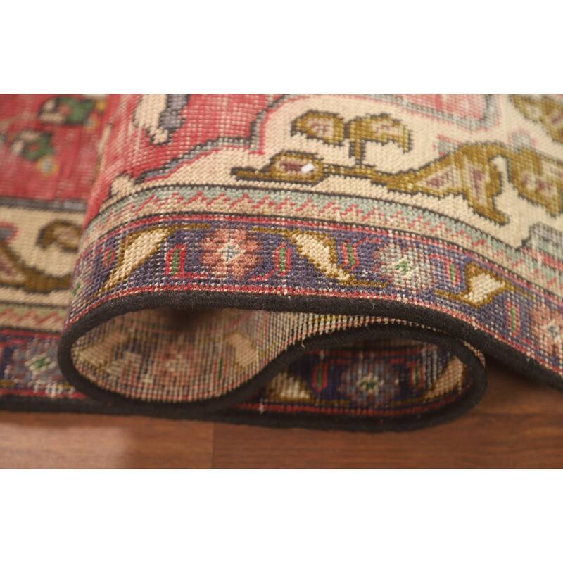 Hand Knotted Oriental 100% Wool Carpet Traditional Floral Pink Tabriz Area Rug - 4' 10'' X 3' 2''