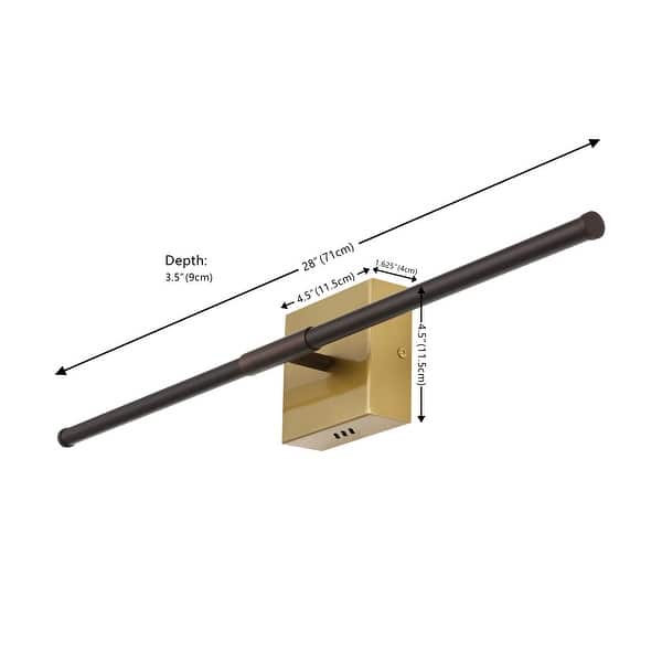 dimension image slide 0 of 13, Conley 28" Dimmable Integrated LED Metal Wall Sconce, by JONATHAN Y