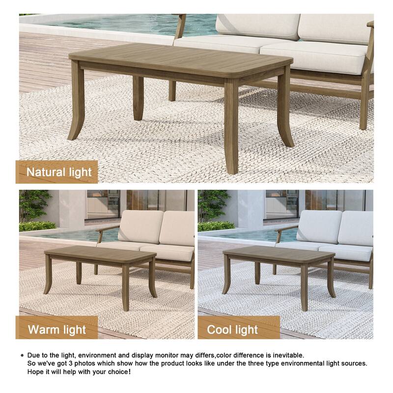 Patio Teak Wood Outdoor Rectangle Coffee Table