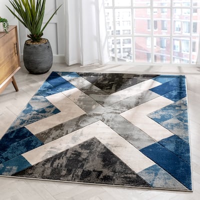 Well Woven Good Vibes Rosa Modern Geometric Area Rug