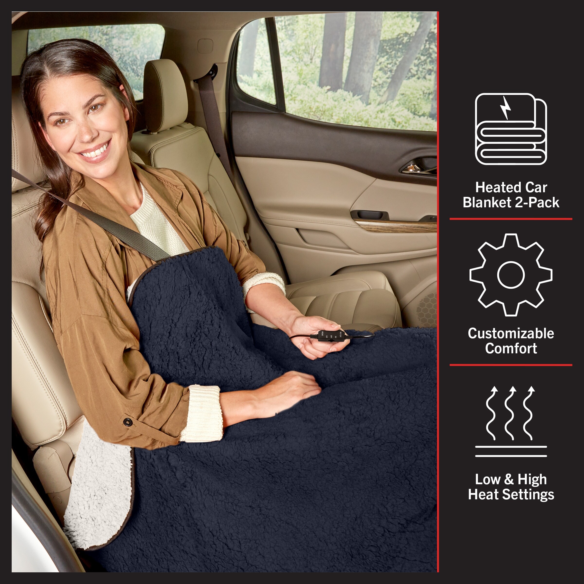 Heated Blanket 2 Pack Portable 12V Electric Travel Blanket Set for Car Truck RV Tailgating Essentials by Stalwart Blue On Sale Bed Bath Beyond 39909251