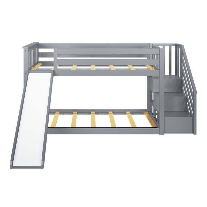 Max and Lily Low Bunk with Staircase Bunk with Slide