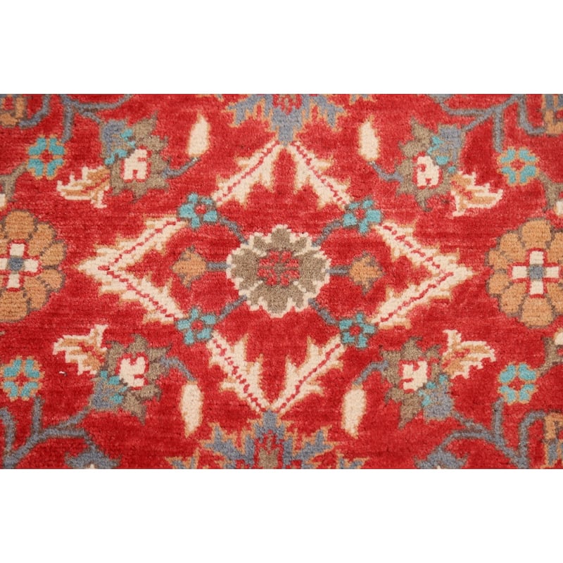 Red Floral Kazak Oriental Foyer Rug Hand-Knotted Wool Carpet - 2'0" x 3'0"