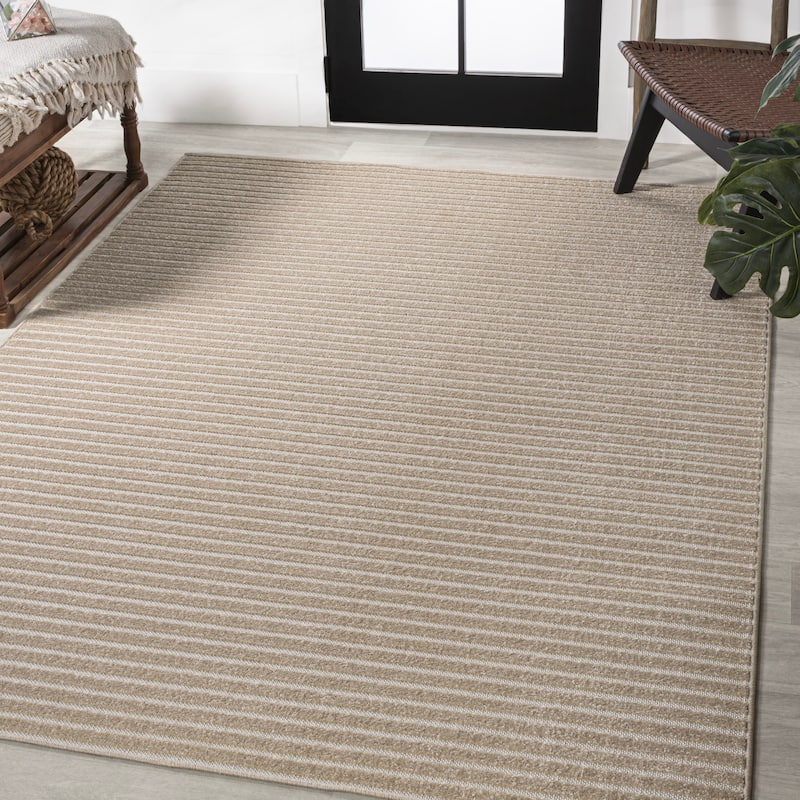 JONATHAN Y Maribo Minimalist Scandi Striped Navy/ivory Area Rug