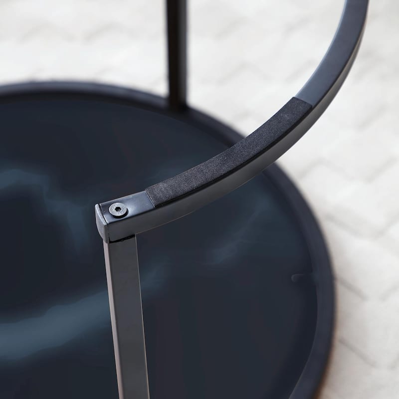Modern Nesting Tables - Black Marble Round Set, Industrial Style