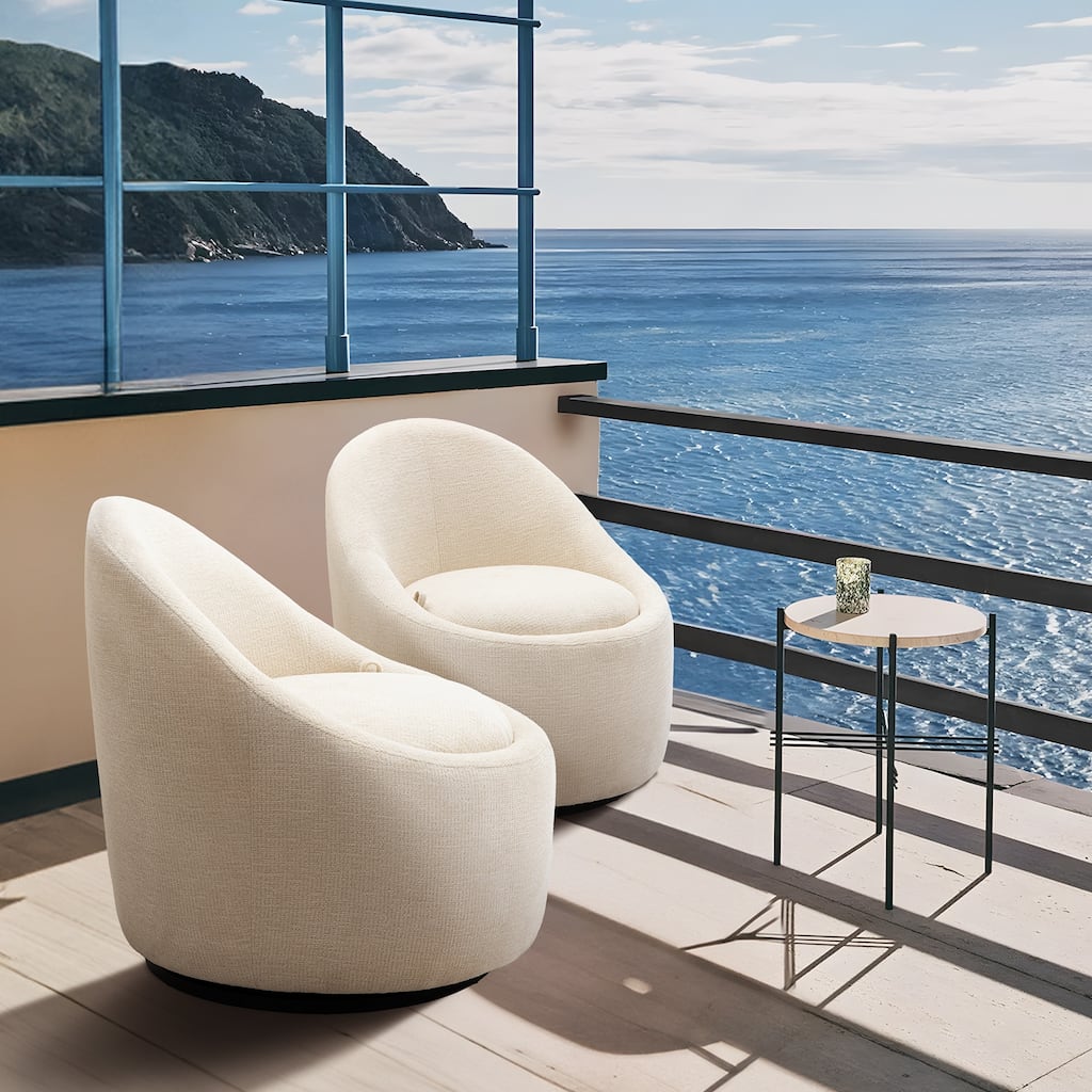 Swivel Accect Chair with Hidden Storage Upholstered Fabric Chair