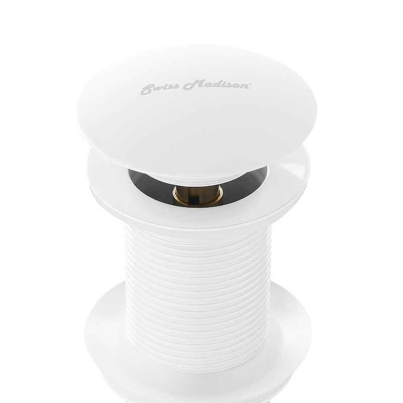 Residential Non-Overflow Pop Up Sink Drain 1.75 In Matte White - 2.6" x 1.25" 8.05" - 2.6" x 1.25" 8.05" - White
