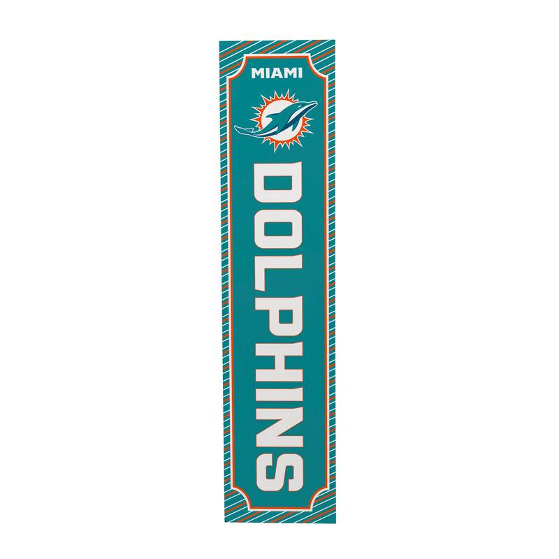 47" Double Sided Seasonal Porch Leaner, Miami Dolphins - 47" x 11.25"