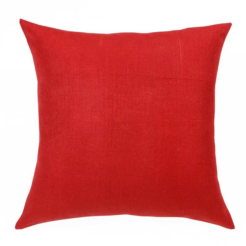 Handwoven Solid Square Throw Pillow - 20" - Red