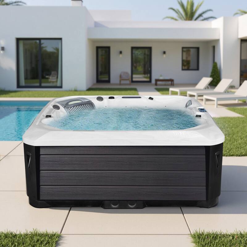 EROMMY Luxury 6-Person Hot Tub – 51 Jets, Heated & Ozonated – Premium Family Spa with Cover