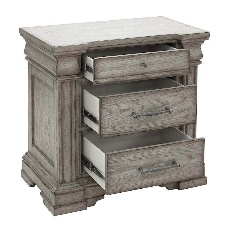 Madison Ridge 3 Drawer Nightstand in Heritage Taupe