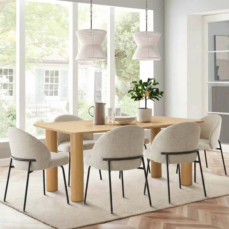 Upholstered Dining Chairs(Set of 6) - Oatmeal