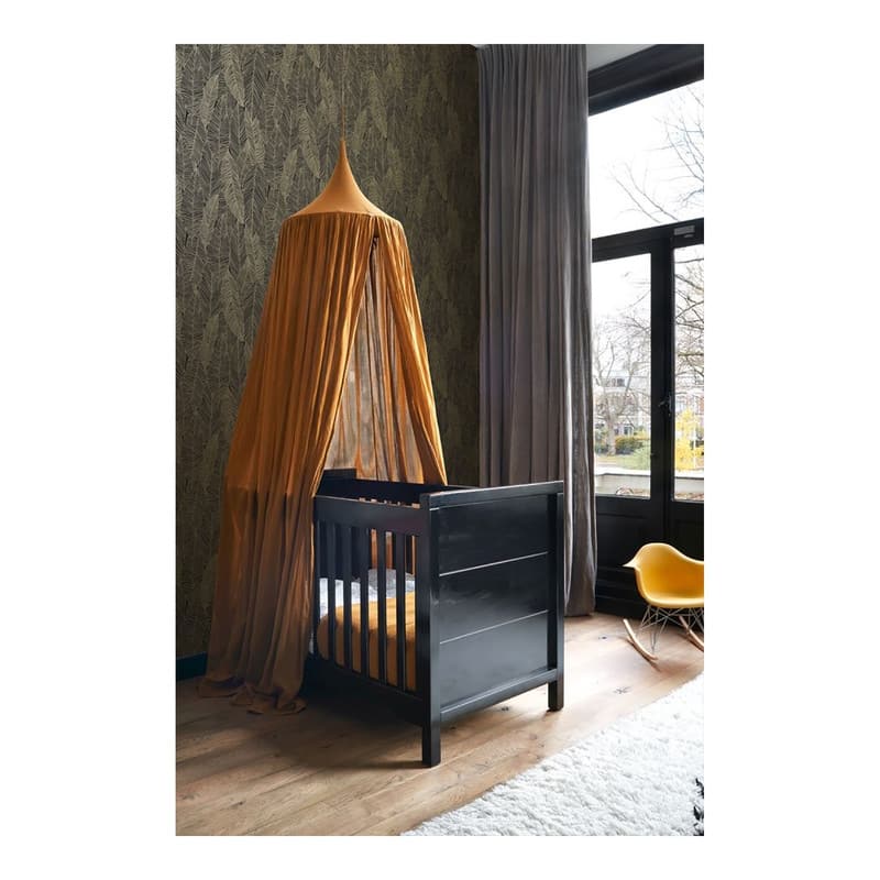 ESTA Home Canales Black Gold Inked Leaves Wallpaper - 20.9 x 396 x 0.025