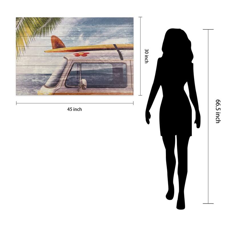 "Beach Bound" Arte de Legno Digital Print on Solid Wood Wall Art