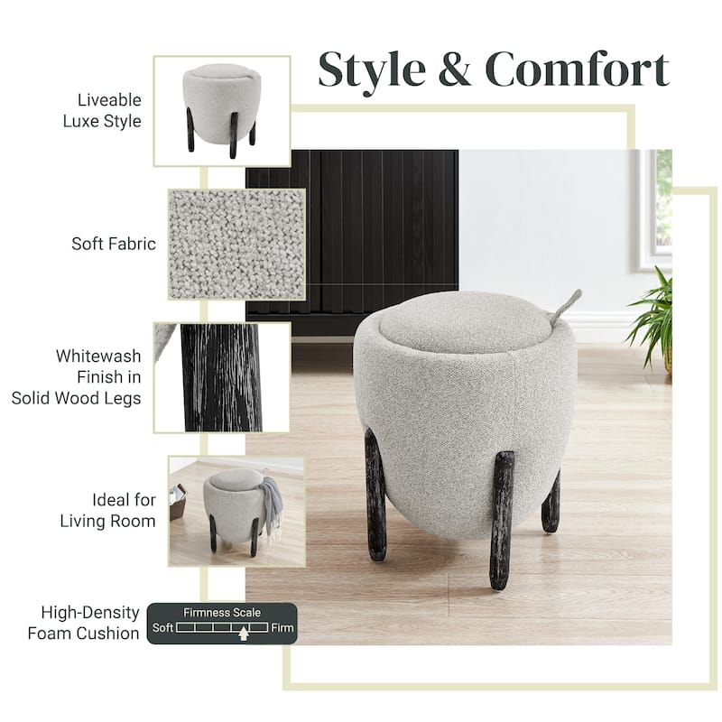 NPD Furniture Murphy Storage Ottoman