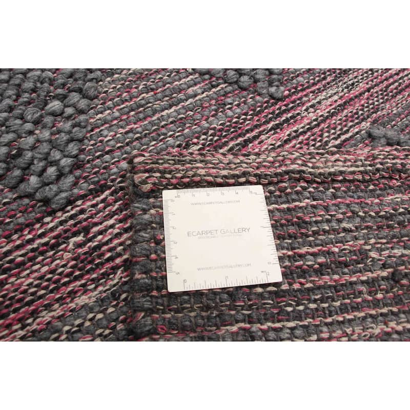 ECARPETGALLERY Braid weave Sienna Grey Wool Rug - 6'1 x 9'1