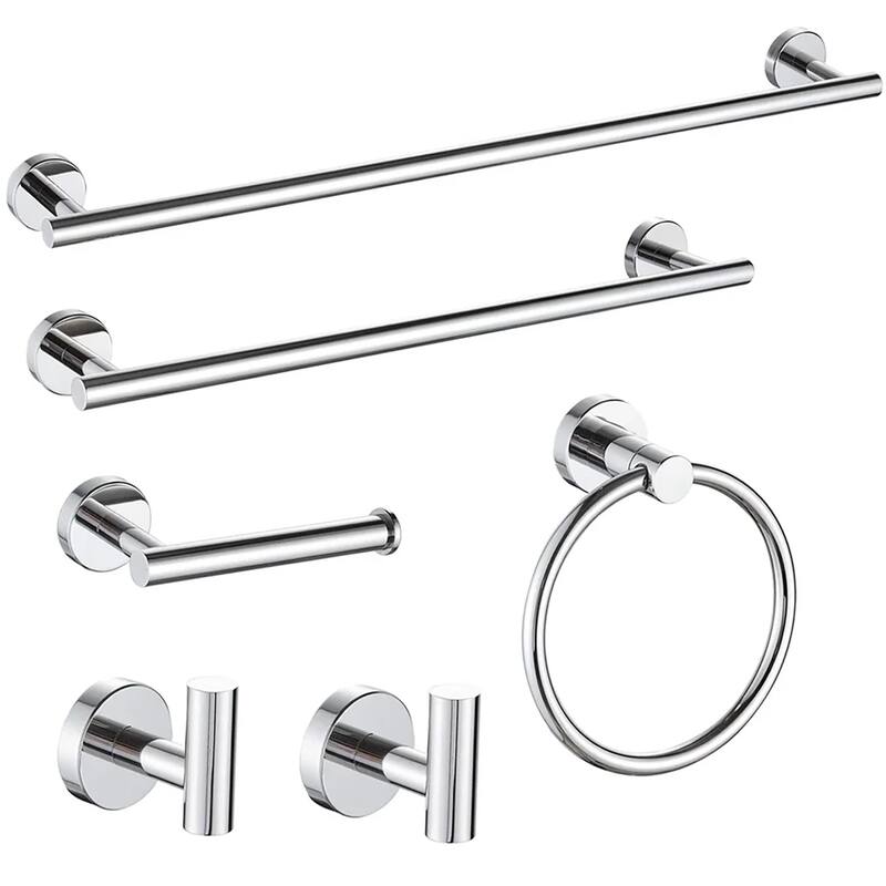 6-Piece Bath Hardware Set in Stainless Steel