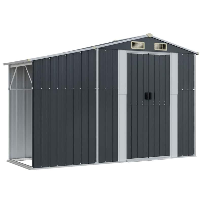 vidaXL Garden Shed Metal Outdoor Storage Tool Shed House Galvanized Steel