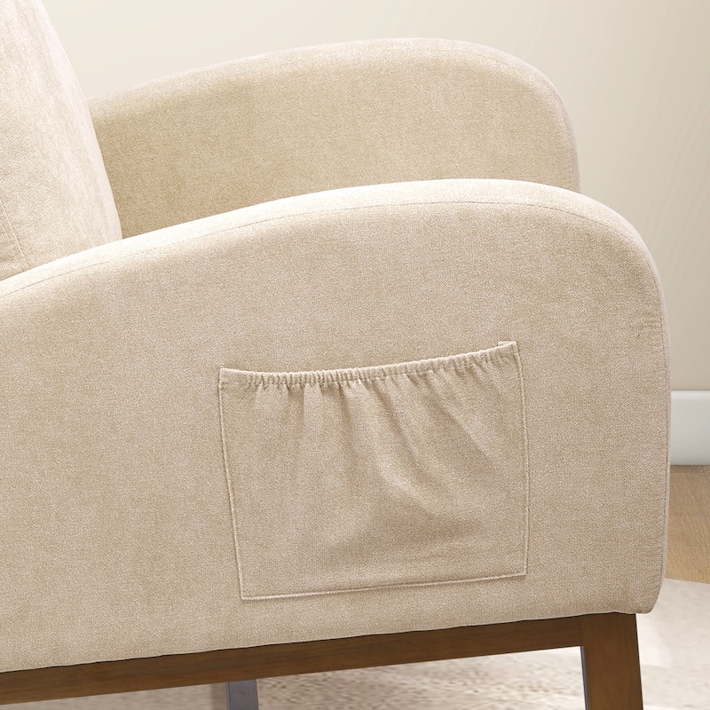 27.2"W Polyester Rocking Chair with Side Pocket