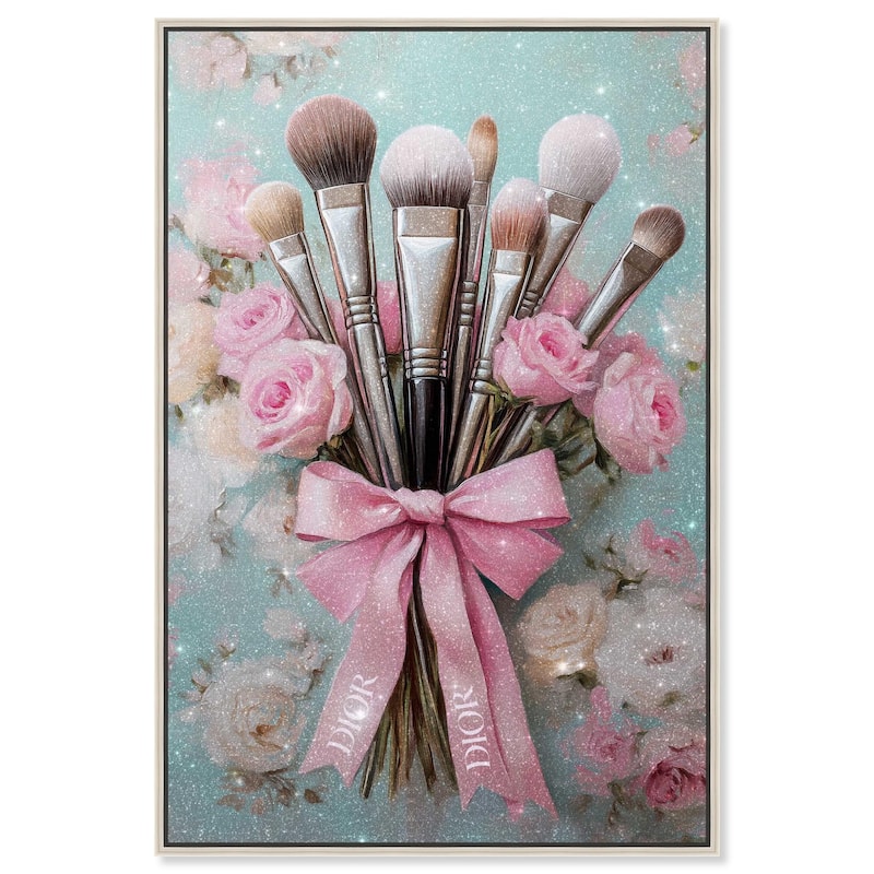 Bouquet of Make Up Brushes Canvas by Art Remedy - 16" x 24" - Silver